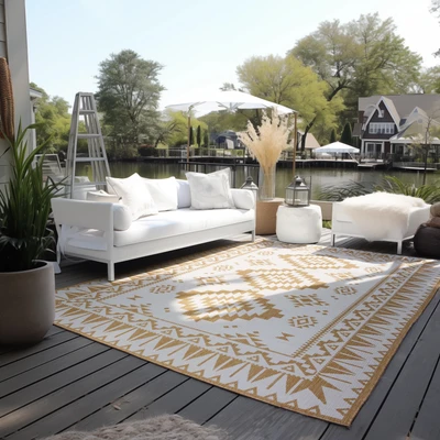 Abbildung von ELLE DECORATION Teppich &quot;Dynamic, In und Outdoor&quot;, rechteckig, Flachgewebe, &amp; Outdoor, Modern, Wendeteppich, Balkon, Wohnzimmer