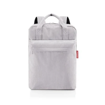 Abbildung von reisenthel allday backpack M cord grey vielseitiger Rucksack für Alltag, Reisen, Einkaufen oder Arbeit wasserabweisend, Handgepäck zugelassen