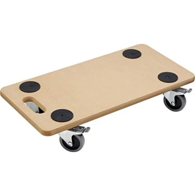Abbildung von Metafranc Transportroller 590 x 290 mm 200 kg Tragkraft MDF Platte PP Räder / Möbelroller mit Bremse Transporthilfe für Umzug Rollwagen Möbel Transport Kistenroller aus Holz 821400