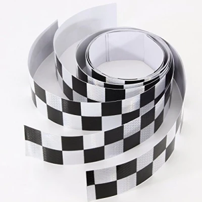 Abbildung von phil trade 4 x 110cm Karo Waben Reflektor Band Aufkleber Taxi Streifen kariert Auto Roller