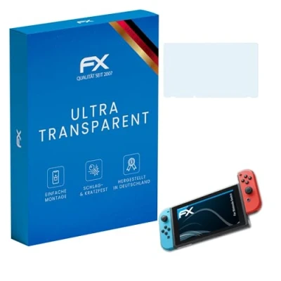 Abbildung von atFoliX Schutzfolie kompatibel mit Nintendo Switch Folie, ultraklare FX Displayschutzfolie (3X)