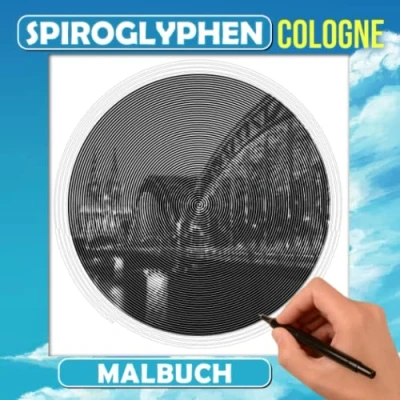 Abbildung von Cologne Spiroglyphen Malbuch: Entdecken Sie die Schönheit dieser Stadt mit 30 Malvorlagen im Inneren Gag Geschenke White Elephant Weihnachtsgeschenke