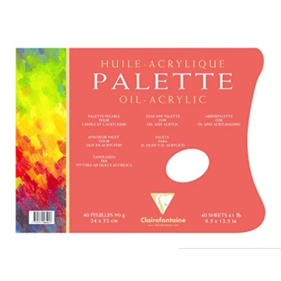 Abbildung von Clairefontaine 96592C Abreißpalette (für Öl und Acryl mit Spezialpapier geeignet, 24 x 32 cm, 40 Blatt, 90 g) weiß
