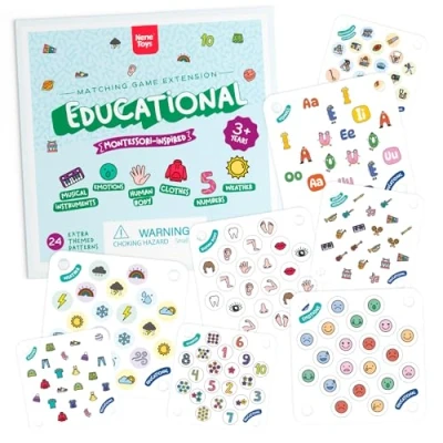 Abbildung von Nene Toys 24 zusätzliche thematische Muster Erweiterungs Set für das Marienkäfer Garten Gedächtnisspiel Neue Bild Karten: Zahlen, Buchstaben, Tiere, Körperteile Mehrere Schwierigkeitsgrade