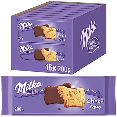 Abbildung von Milka Choco Moo 16 x 200g, Kekse mit zarter Alpenvollmilch Schokolade