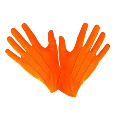 Abbildung von Widdmann Kostüm Stoffhandschuhe orange, Einfarbige, dehnbare Handschuhe für Damen und Herren