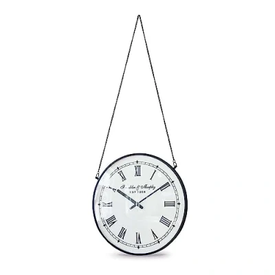 Abbildung von Loberon Uhr Gisors, Nostalgisches Ziffernblatt, Zarte Kette zur Aufhängung, Römische Zahlen, Vintage Stil, Wohn Accessoire, Zeitmesser, Eisen, Glas, schwarz/weiß