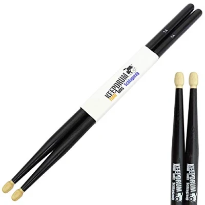 Abbildung von keepdrum 5A Black Hickory Drumsticks Schlagzeug Stöcke Schwarz