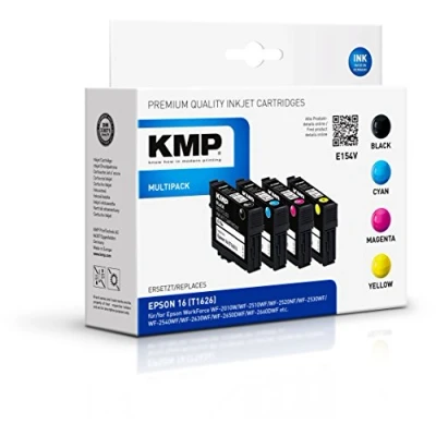 Abbildung von KMP Druckerpatrone E154V schwarz, cyan, magenta, gelb kompatibel zu EPSON 16 / T1626, 4er Set