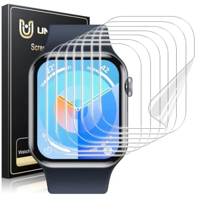 Abbildung von UniqueMe für Apple Watch Series 10 42 mm Schutzfolie 8 Stück, Flexible TPU, iwatch Displayschutz, Blasenfreie, Weich HD Klar Displayfolie, Volle Abdeckung, Anti Staub