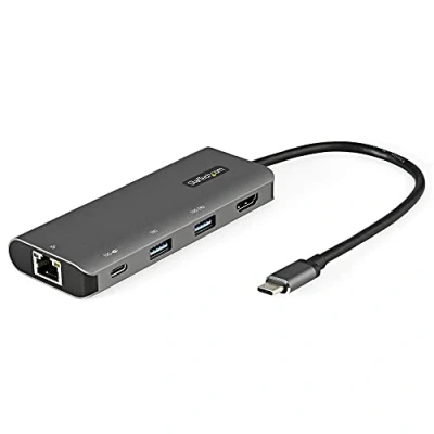 Abbildung von StarTech.com USB C Multiport Adapter 10 Gbit/s Typ Mini Dock mit 4K 30Hz HDMI PD 3 Port Hub, GbE 3.1