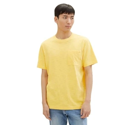 Abbildung von TOM Tailor Melange Optik Tshirt basic, Herren, Größe: XL, Sunny yellow
