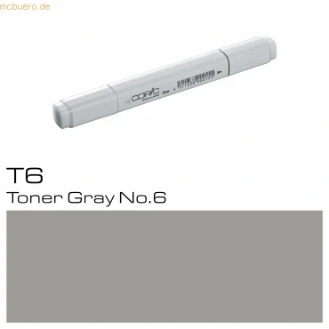 Abbildung von COPIC Classic Marker Typ T 6, toner gray No. professioneller Layoutmarker, mit einer breiten und feinen Spitze