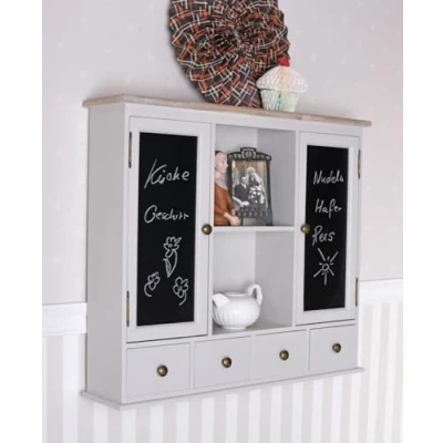 Abbildung von Nostalgischer Schrank Regal 86 cm Vintage Stil Shabby CHIC Altweiss HMB084 Palazzo Exclusiv