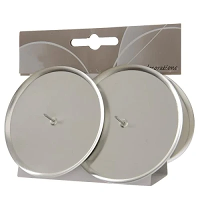 Abbildung von Dadeldo Living &amp; Lifestyle Kerzenhalter 4er Set Metall 6x10cm Silber Adventskranz Kerzenteller