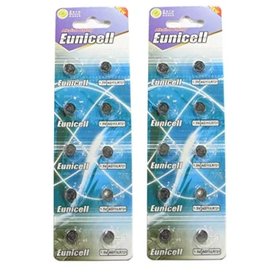 Abbildung von Eunicell AG11 Alkaline Knopfzellen, Alternativbezeichnungen G11 / LR58 LR58SW LR721 LR721SW SR721W 361 362, 20 Stück