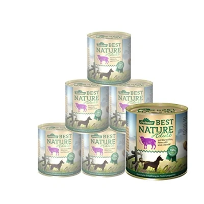 Abbildung von Dehner Best Nature Hundefutter, Nassfutter getreidefrei, für ausgewachsene Hunde, Lamm / Kartoffeln Petersilie, 6 x 800 g Dose (4.8 kg)