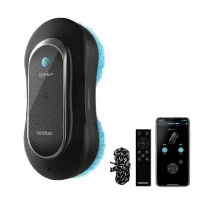 Abbildung von Cecotec Robot Fensterreiniger Conga Windroid 1090 Double Spray Connected 3in1; Sprüht, reinigt und trocknet, Doppelspray, APP, Fernbedienung, 8Modi, Aktionsradius 7,5m, Sicherheitskordel, Reinigungsse