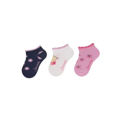 Abbildung von Sterntaler Sneaker socks flowers, 3pack Socken für Kinder, Größe: 18, Dunkelblau meliert