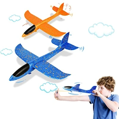 Abbildung von VCOSTORE Styroporflieger Katapult Flugzeug Styropor Kinder 2 Stück Spielzeug Groß Segelflugzeug Wurfgleiter Flieger