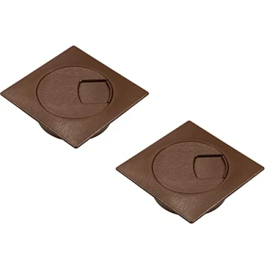 Abbildung von Gedotec Kabeldurchführung Schreibtisch aus stabilem ABS Kunststoff 2 Stück quadratische Kabeldurchlässe 60mm Plaza Kabeldose Braun Kabelführung eckig zum Eindrücken kabelkanal