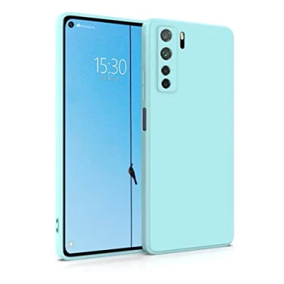 Abbildung von MyGadget Hülle für Huawei P40 Lite 5G robuste Silikon Schutzhülle TPU Case Slim Silikonhülle Back Cover Kratzfest Handyhülle Matt Hellblau