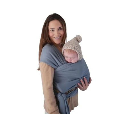 Abbildung von Mushie Tragetuch für Neugeborene &amp; Babys 100% Bio Baumwolle Mit einer integrierten Tasche von 3,6 14,9 kg Atmungsaktiv, um Überhitzung zu vermeiden Tradewinds