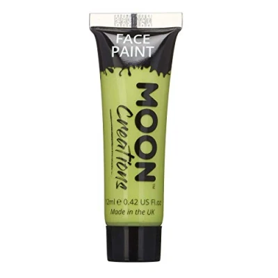 Abbildung von Moon Creations Gesichts und Körperfarbentuben, gebrauchsfertige Gesichtsfarbe, ohne Flocken, tierversuchsfrei, Kostüme, Feste, Halloween für Kinder, Erwachsene (Limettengrün, 12 ml)