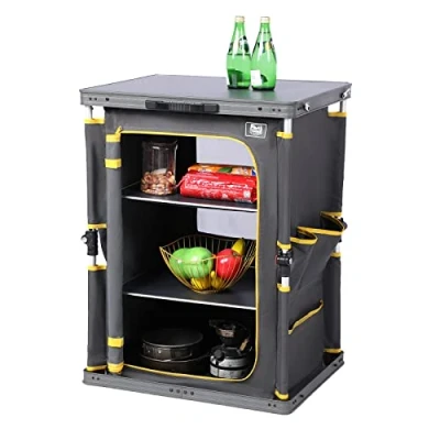 Abbildung von TIMBER RIDGE Campingschrank faltbar Campingküche klappbar Auto Faltschrank Küchenbox Klappschrank All in one tragbar mit Tragetasche