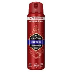 Abbildung von Old Spice Captain Deospray für Männer 150 ml, 24/7 Frischhh bei täglicher Anwendung, lang anhaltender Duft in Parfümqualität, Schutz vor Gerüchen, 0 % Aluminiumsalze, unsichtbar auf Schwarz und Weiß