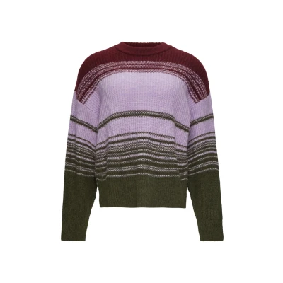 Abbildung von s.Oliver Gestreifter Strickpullover, Damen, Größe: 48, Olivgrün
