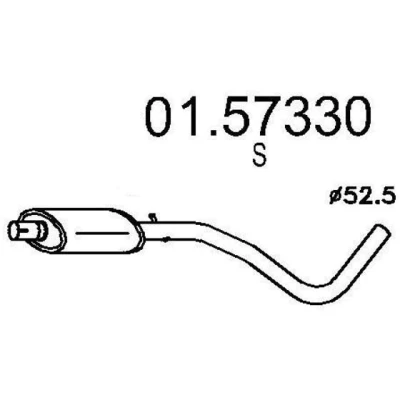 Abbildung von MTS 01.57330 Mittelschalldämpfer 1200 FIAT: Stilo Schrägheck, BRAVO 2, Multi Wagon