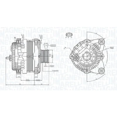 Abbildung von MAGNETI MARELLI 063732182010 Lichtmaschine 12V 150A NISSAN: Qashqai / Qashqai+2 I, Juke