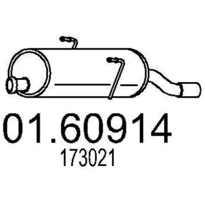 Abbildung von MTS 01.60914 Endschalldämpfer 750 PEUGEOT: 206 Schrägheck