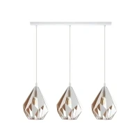 Abbildung von Eglo 43002 Pendelleuchte CARLTON 1 weiß, gold E27 3X40W L:80,5cm B:20,5cm H:110cm dimmbar