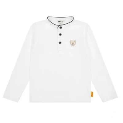 Abbildung von Steiff T Shirt Langarm EU Größe 92 Bright White, Sweatshirt, Longsleeve für Kinder, Pullover langärmelig, Babyoberteil, ideales Basic Shirt, bequem und weich, waschmaschinenfest