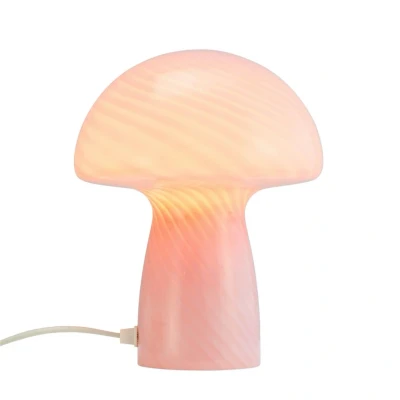 Abbildung von Dyberg Larsen Tischlampe Mushroom, pink, Höhe 23 cm, Glas