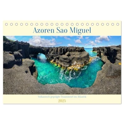 Abbildung von Sao Miguel Azoren Vulkanisch geprägte Trauminsel im Atlantik (Tischkalender 2025 DIN A5 quer), CALVENDO Monatskalender
