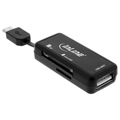 Abbildung von InLine® OTG Mobile Card Reader, USB 2.0, für SD und microSD, Android Smartphone Tablet