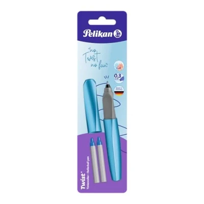 Abbildung von Pelikan 811286 Tintenroller Twist R457, Frosted Blue, 1 2 Tintenrollerminen
