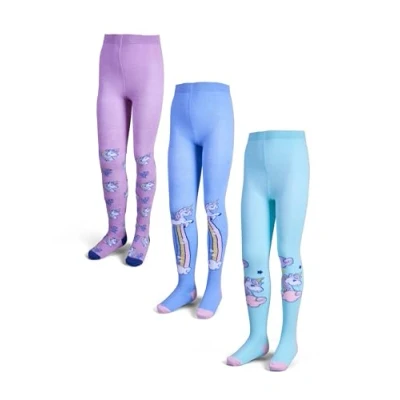 Abbildung von Basic Treasure 3er Pack Kinderstrumpfhosen, Mädchen Strumpfhosen, Strumpfhose Mädchen, 134 140, Einhörner
