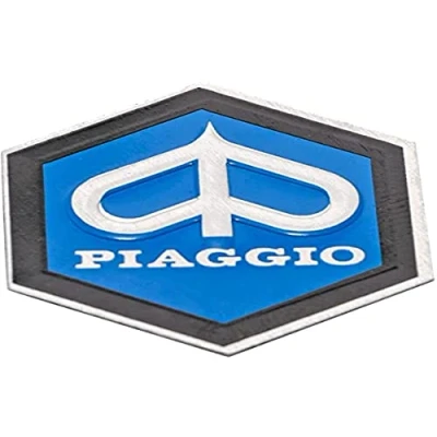 Abbildung von Emblem Piaggio 6 Eck Kaskade für Vespa PX T5 etc. Aluminium, selbstklebend 31x36 mm, Schwarz
