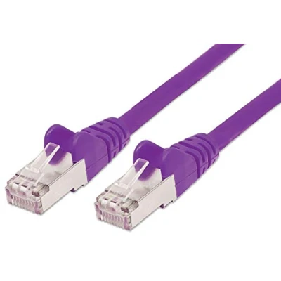Abbildung von PremiumCord Netzwerkkabel, Ethernet, LAN &amp; Patch Kabel CAT6a, 10Gbit/s, S/FTP PIMF Schirmung, AWG 26/7, 100 Prozent Cu, schnell flexibel und robust RJ45 kabel, violett, 0,5m