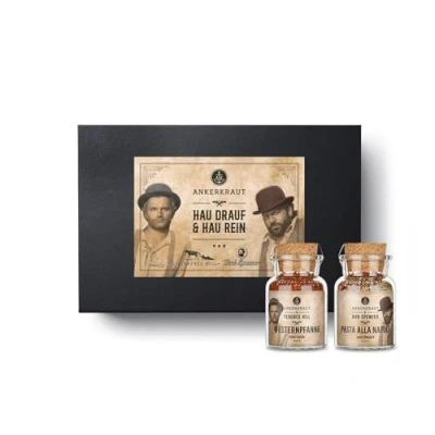 Abbildung von Ankerkraut Bud Spencer &amp; Terence Hill Geschenk Box, mit Westernpfanne und Pasta alla Napoli, Gewürz in hochwertiger Box