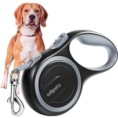 Abbildung von Edipets, Hundeleine, Ausziehbar, Einziehbar, 3, 5 und 8 Meter, Flexibles Band für Rechts Spaziergänge, Dog Leash, Rolleine, Flexileine, Retractable (Grau, Meter