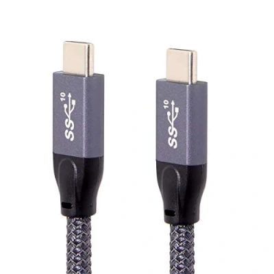 Abbildung von Cablecc 10 Gbit/s USB C 3.1 Typ Gen2 Stecker auf Daten Video 100 W Kabel mit E Marker für Tablet &amp; Telefon Laptop (150 cm)