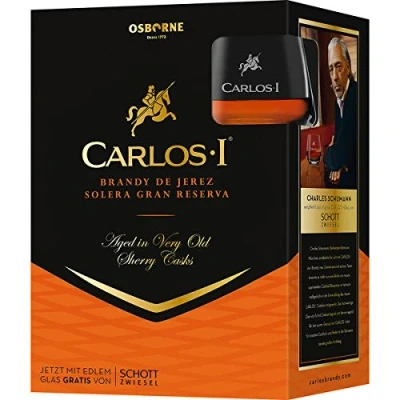 Abbildung von Carlos I Brandy de Jerez Solera Gran Reserva (1 x 0.7 l) mit Schott Zwiesel Glas