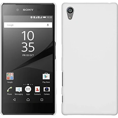 Abbildung von PhoneNatic case kompatibel mit Sony Xperia Z5 Hülle weiß gummiert Hard + 2 Schutzfolien