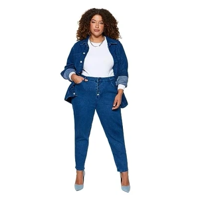 Abbildung von Trendyol Damen Gerade Hohe Taille Plus Size Jeans