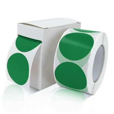 Abbildung von Runde Aufkleber 38mm Grün Selbstklebend Rolle kleine Klebepunkte Etiketten Farbkodierung kreise Sticker Ablösbare Wetterfest Mit Spenderbox 500 Stück